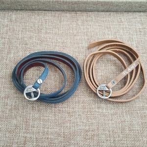 Good Work(s) pair wrap bracelets.
